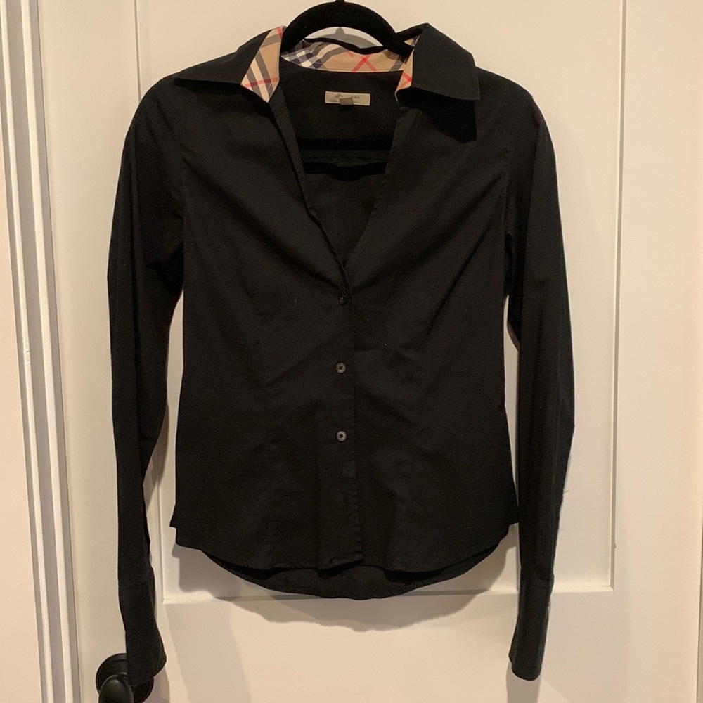 Burberry button down shirt, size Small, Black
